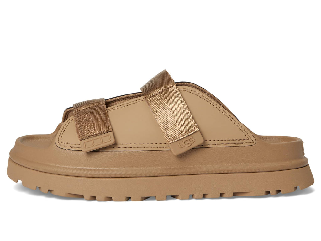 UGG Kids K Goldenglow Slide Sandal, Dark Sand, 6 fits women's 8