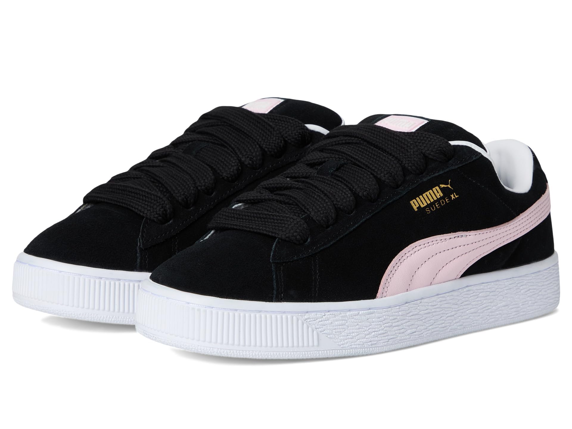 Puma Women's Suede XL Black/Whisp of Pink shoes Medium new