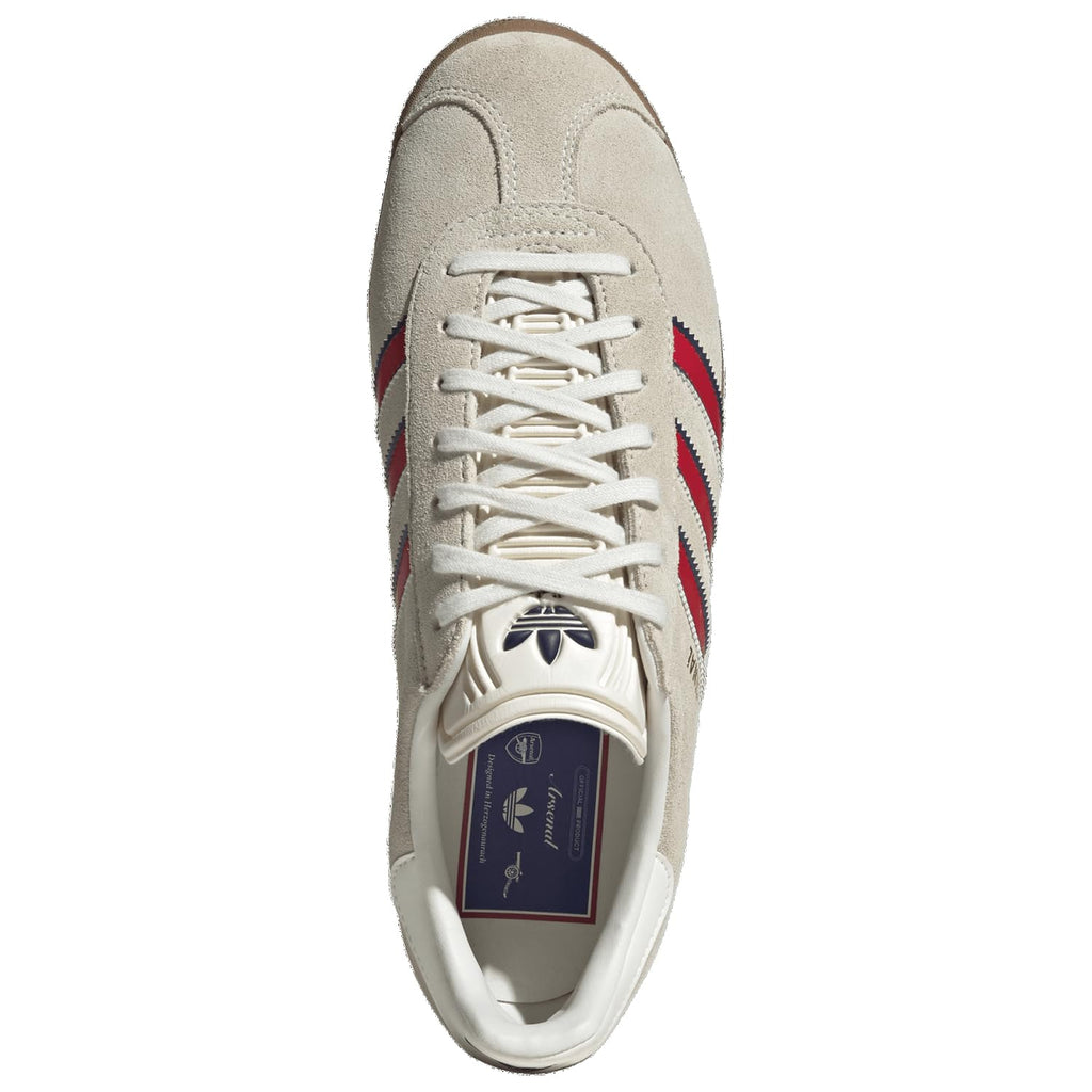 adidas Gazelle Arsenal - Men's (JS3042, Off White/Night Sky/Better Scarlet)