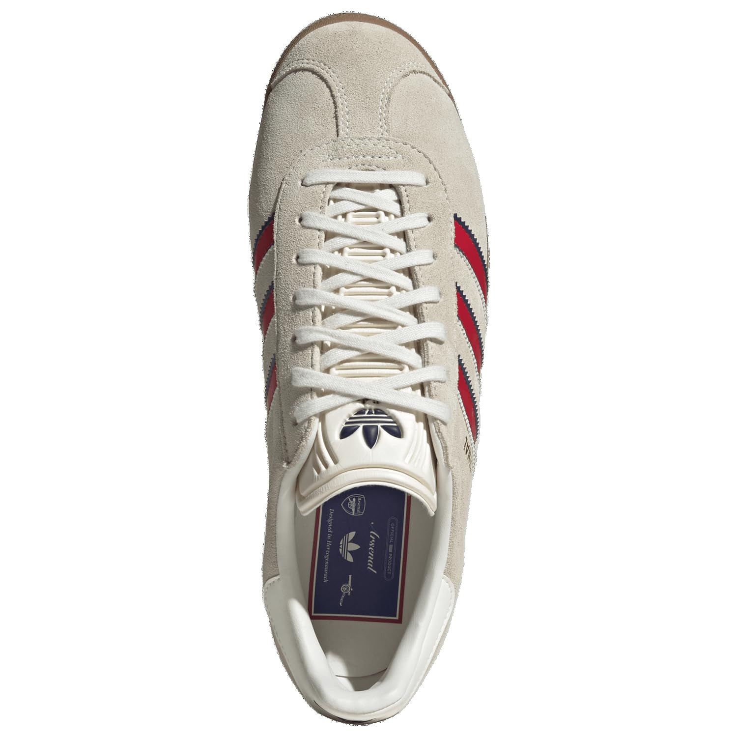 adidas Gazelle Arsenal - Men's (JS3042, Off White/Night Sky/Better Scarlet)