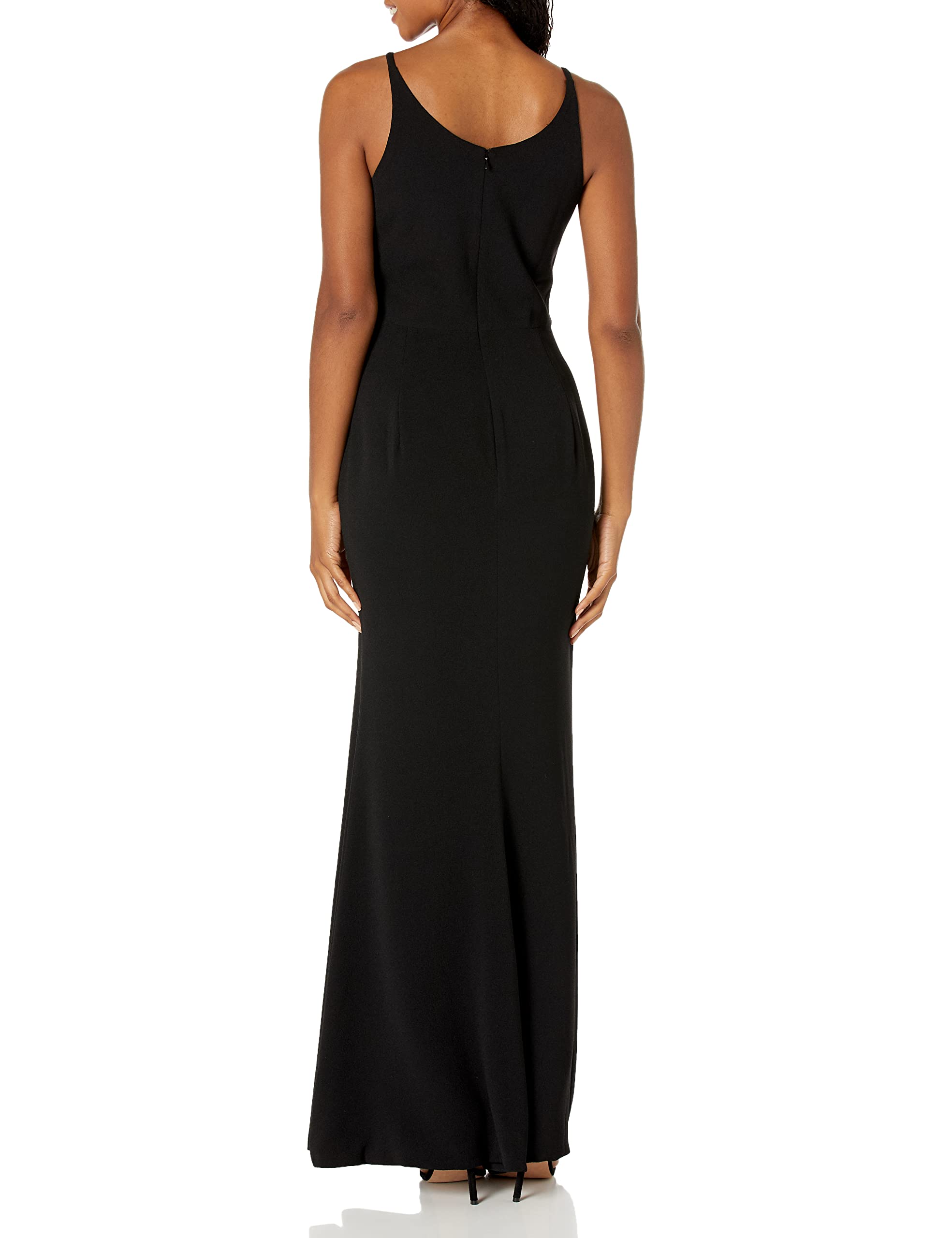 Dress the Population Iris Crepe Side Slit Gown, Black, XXL