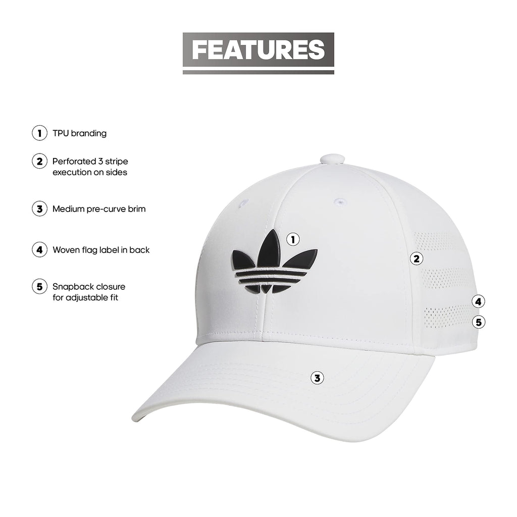 Beacon Structured Precurve Snapback Cap in white unisex new
