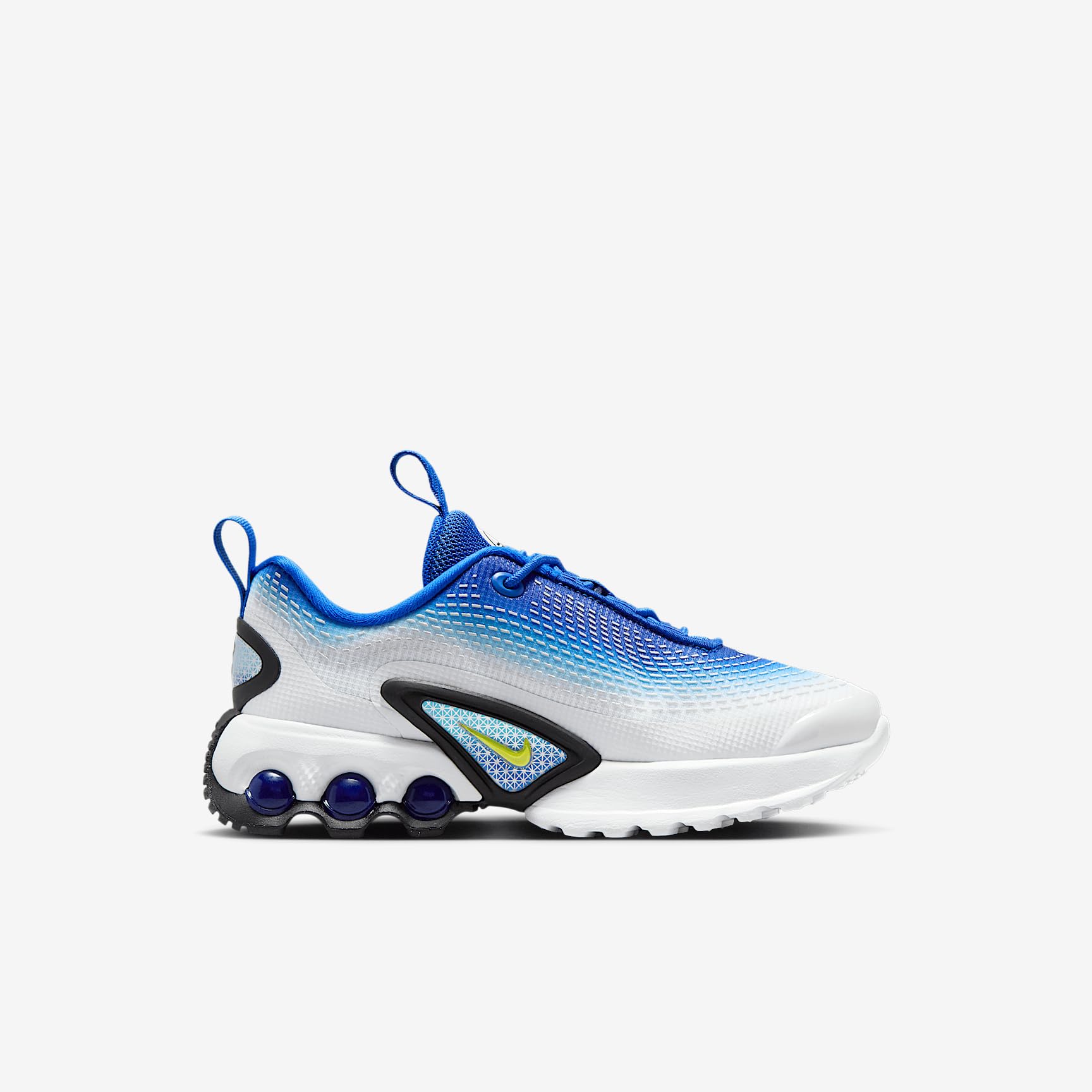 Nike Air Max Dn Little Kids' Shoes (FN4453-402, Racer Blue/Blue Fury/Black/Vibrant Yellow) Size 8c