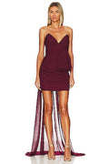 KATIE MAY Ali Dress strapless mini in Sangria
