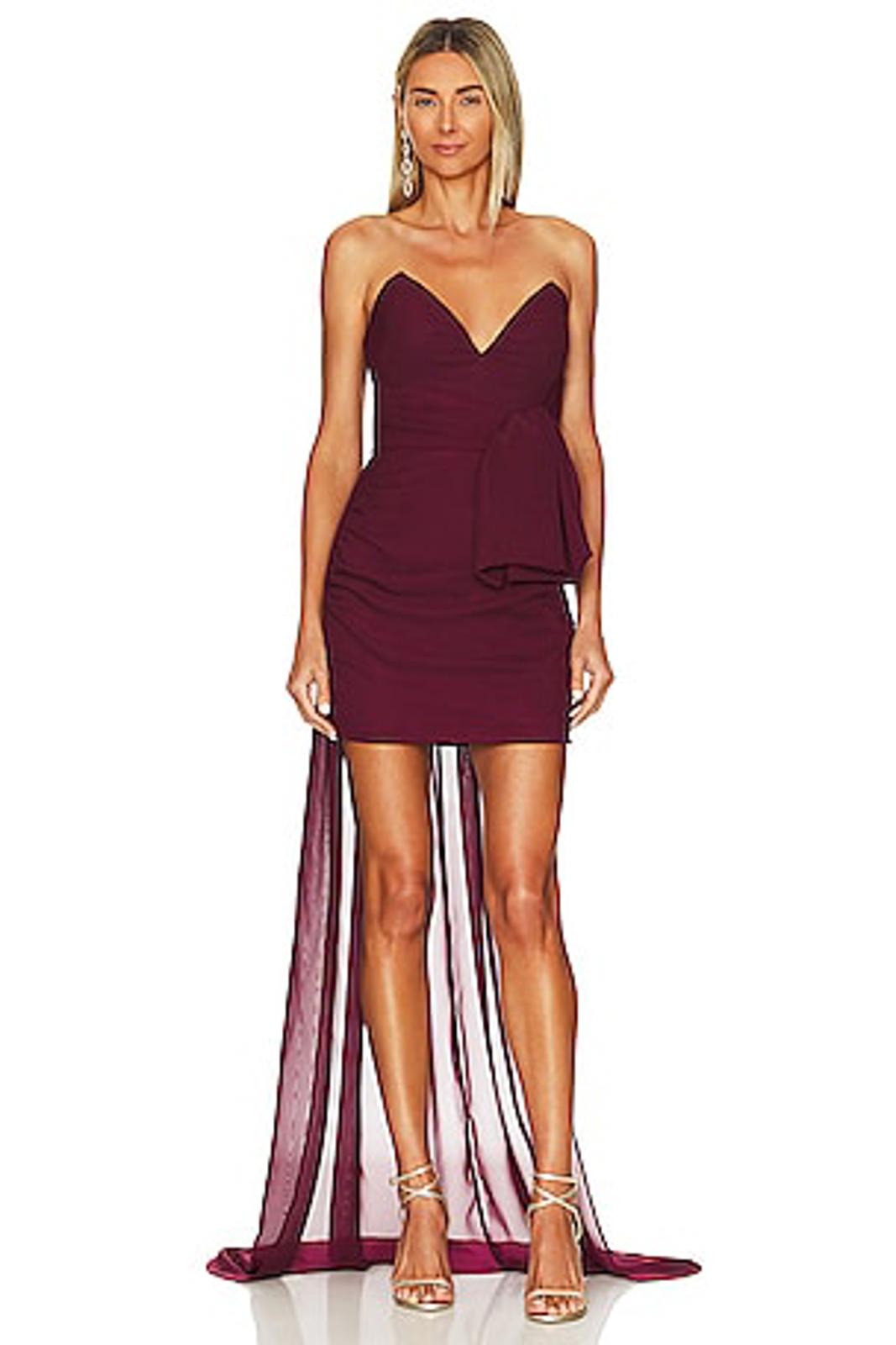 KATIE MAY Ali Dress strapless mini in Sangria