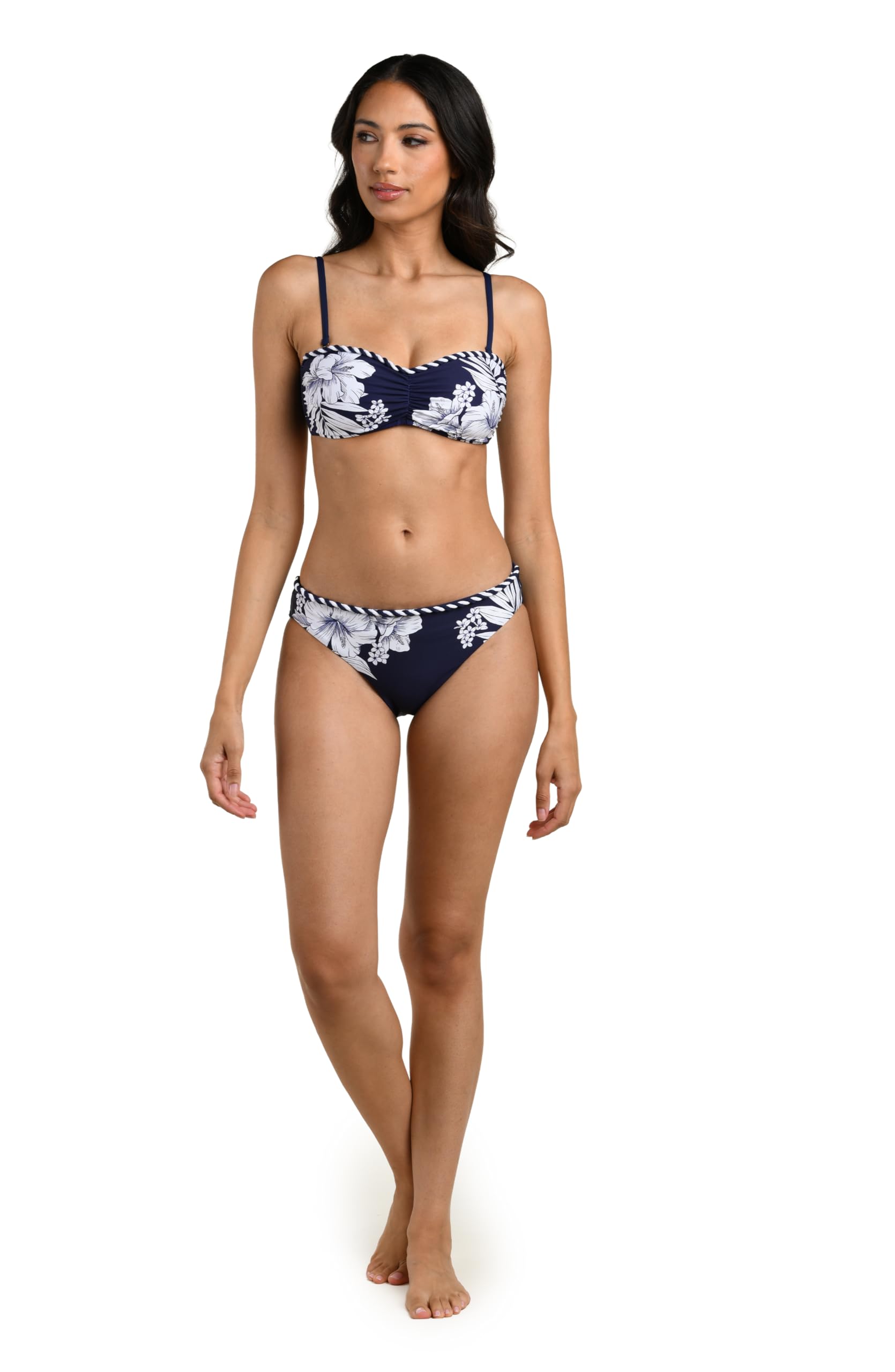 La Blanca Women's Hipster Swimsuit Bottom, Indigo//Mariner Blooms, 8, 6