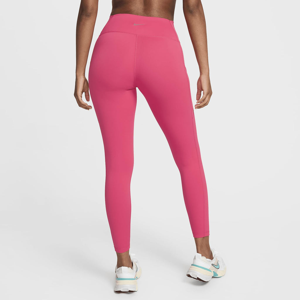 Nike One Women's High-Waisted 7/8 Leggings with Pockets (FN3241-629, Aster Pink/Black) Size Large