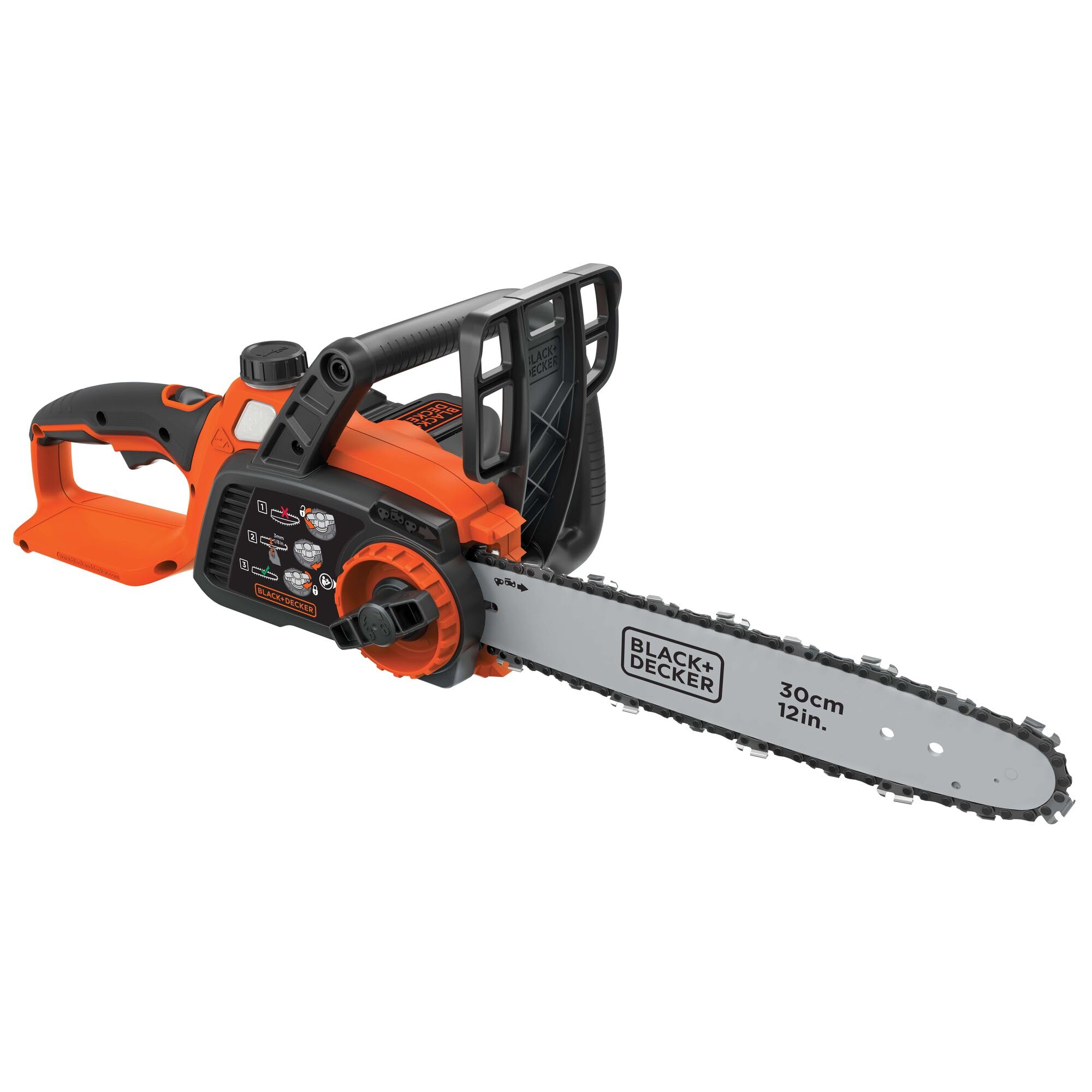 BLACK+DECKER 40V MAX Electric Chainsaw Cordless, 12 Inch Battery Chainsaw, Battery and Charger Included, Longer Runtime, Lightweight Rechargeable (LCS1240)