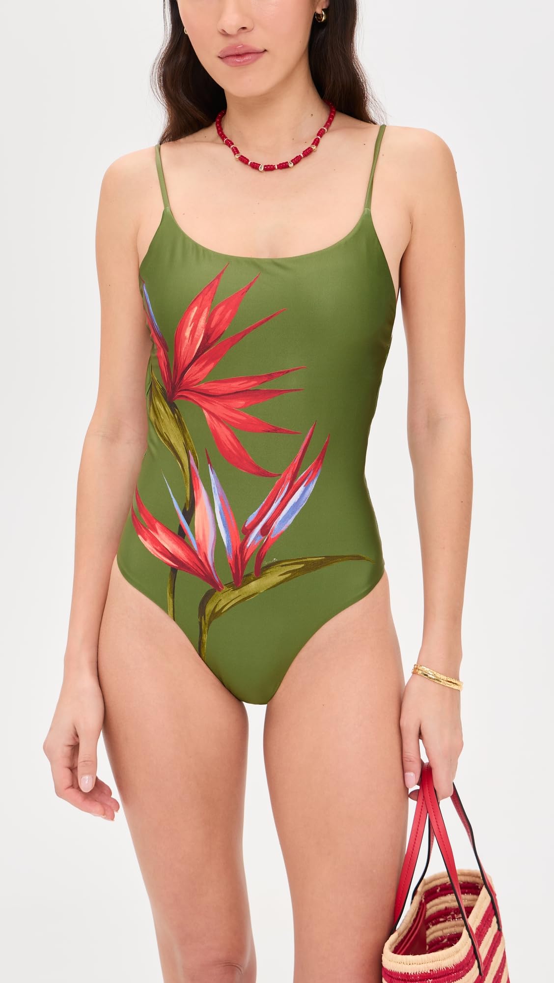 FARM Rio Women's Strilitzia One Piece, Strilitzia Dark Green, M