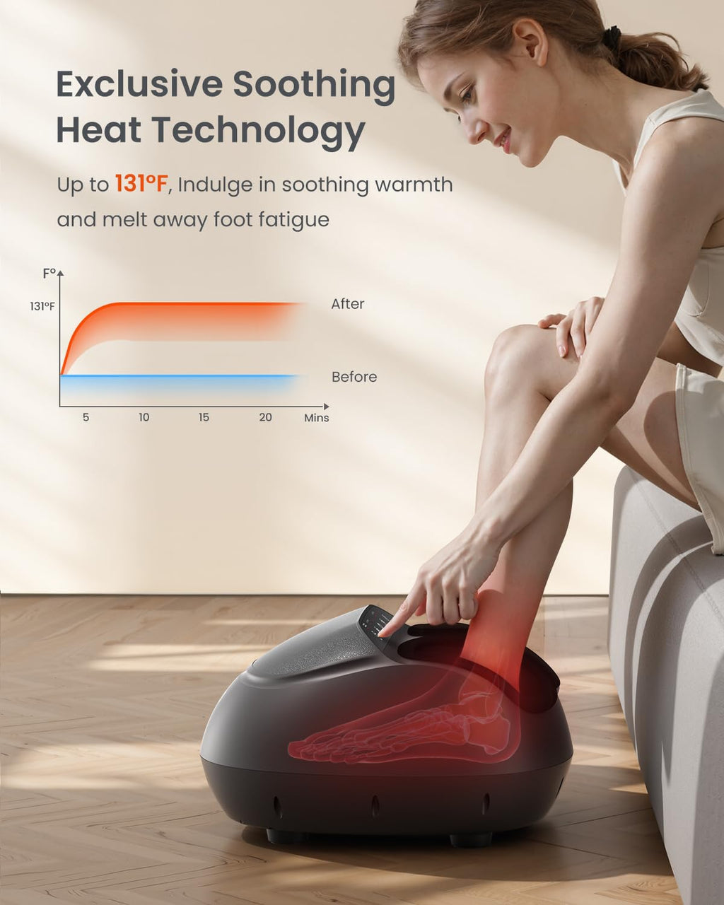 RENPHO Full Foot Massager Machine, 2026 Upgraded Shiatsu Foot Massager with Heat, FSA Eligible HSA Store Eligible, Plantar Fasciitis Massager, Birthday Gifts for Women Mom Men Dad, Fits Up to Size 12