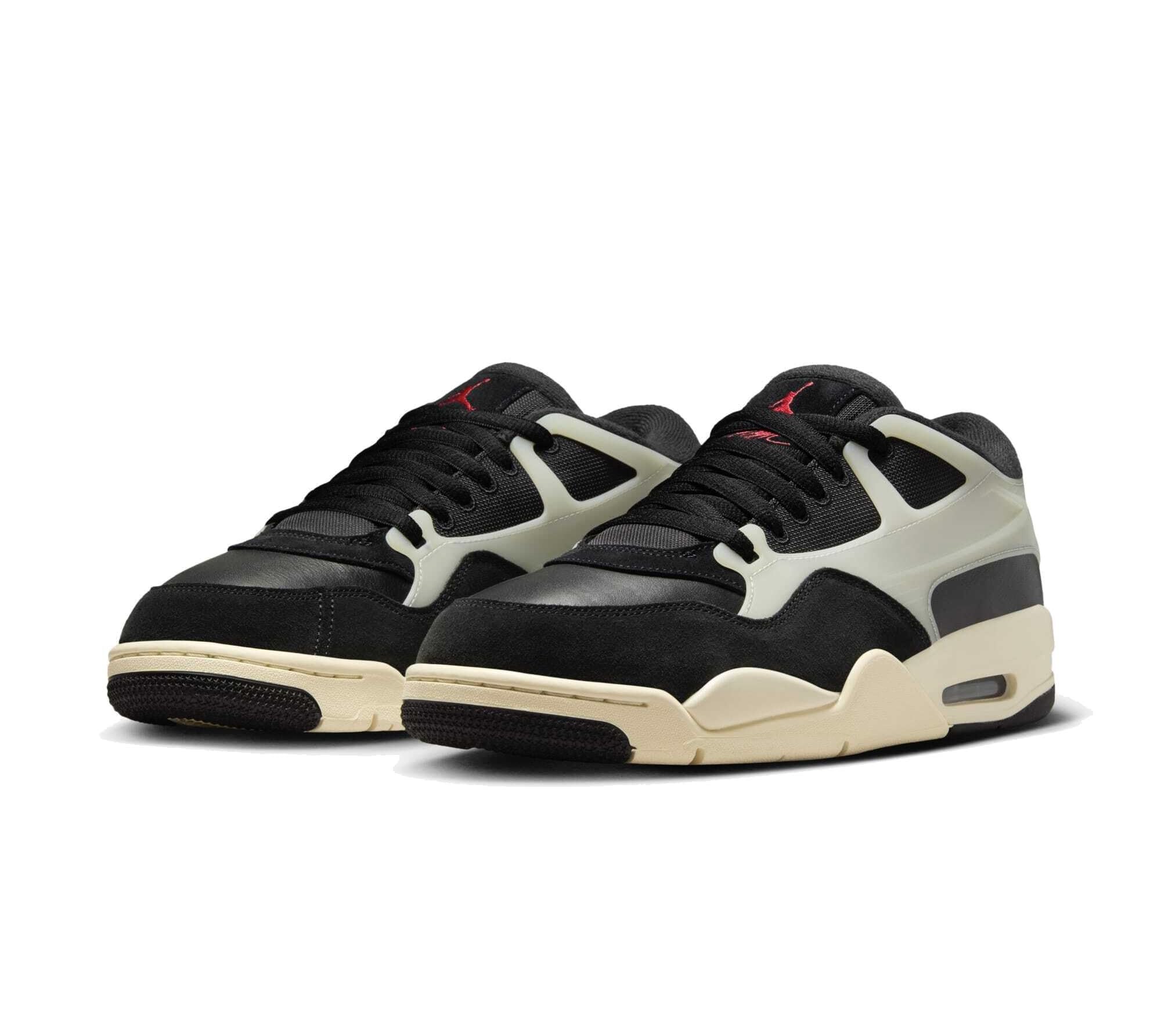 NIKE Air Jordan 4 RM Men's Trainers Sneakers, Black Gym Red Sail, 13