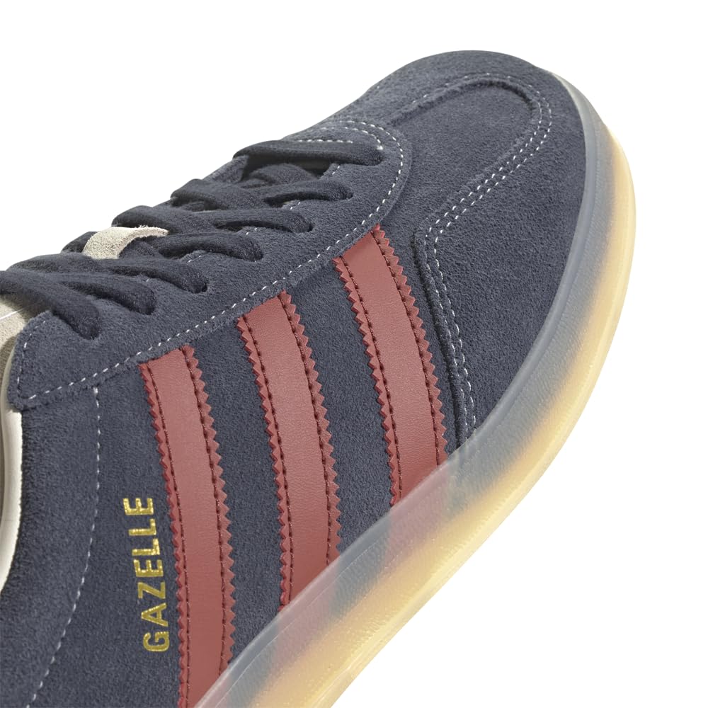 adidas Legink/PRERUB/WONWHI Men's Gazelle Indoor Legend inkPreloved Ruby/Wonder White, Wide