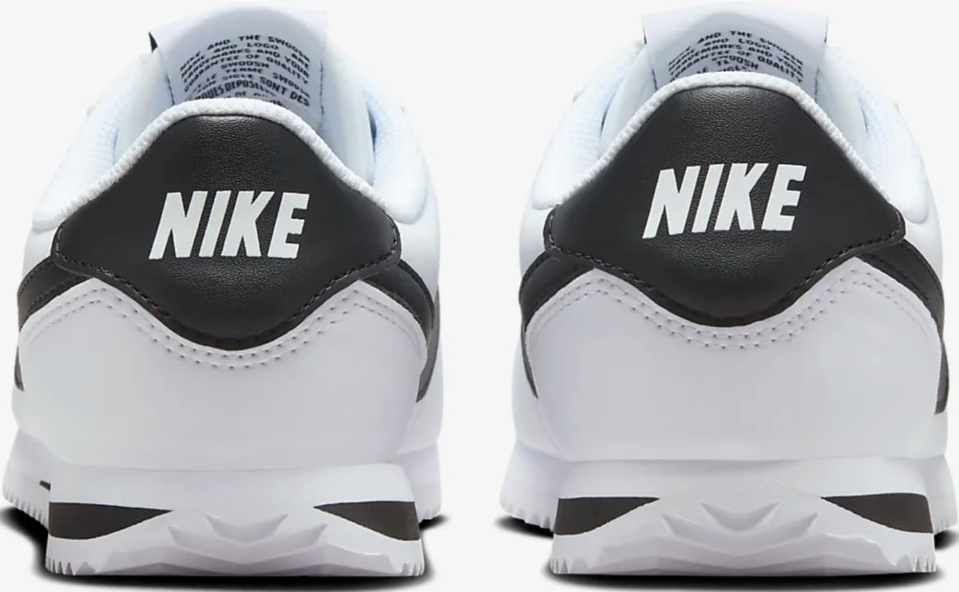 Nike Cortez Big Kids' Shoes (DM0950-108, White/Black) Size 4