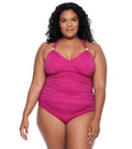 lauren ralph lauren 222w pink Women's Plus Size Beach Club Tankini Top