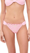 PQ Swim Women's Lace Fanned Bikini Bottoms, Rose, M