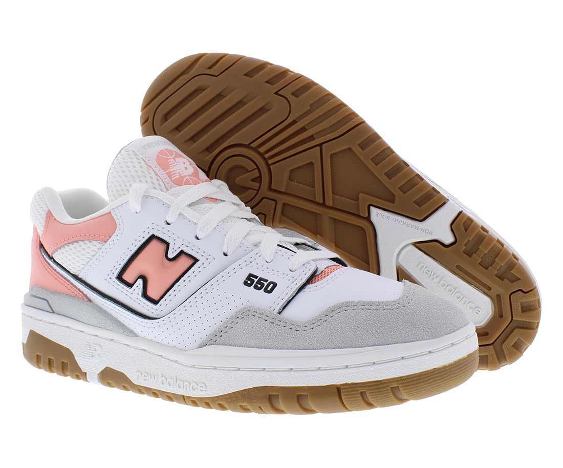 New Balance 550 - Girls' Grade School (White/Pink)
