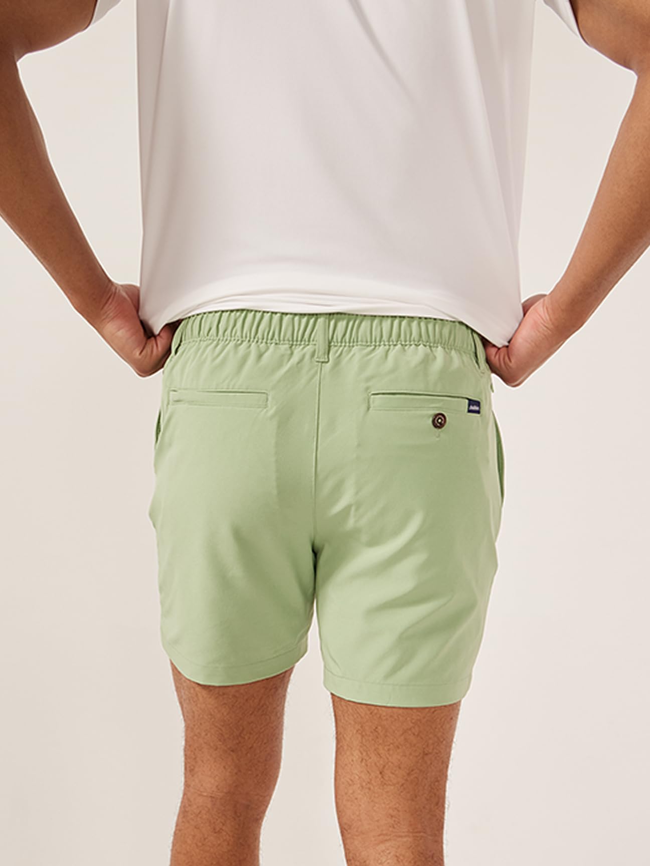 Chubbies Everywear Men’s Shorts – Mens Shorts Casual 6in Inseam, Elastic Waist, Water-Resistant, Zipper Pocket (Basils, X-Large)