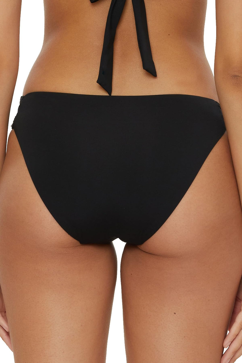 BECCA Colette - Women's American Bikini Bottom, Cheeky Coverage, Swimwear Separates for Women, Black, Small