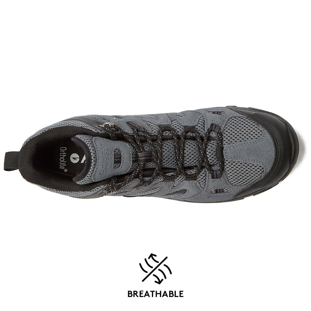 HI-TEC Ravus WP Mid Waterproof Hiking Boots for Men, Lightweight Breathable Outdoor Trekking Shoes - Dark Grey, 10 Medium