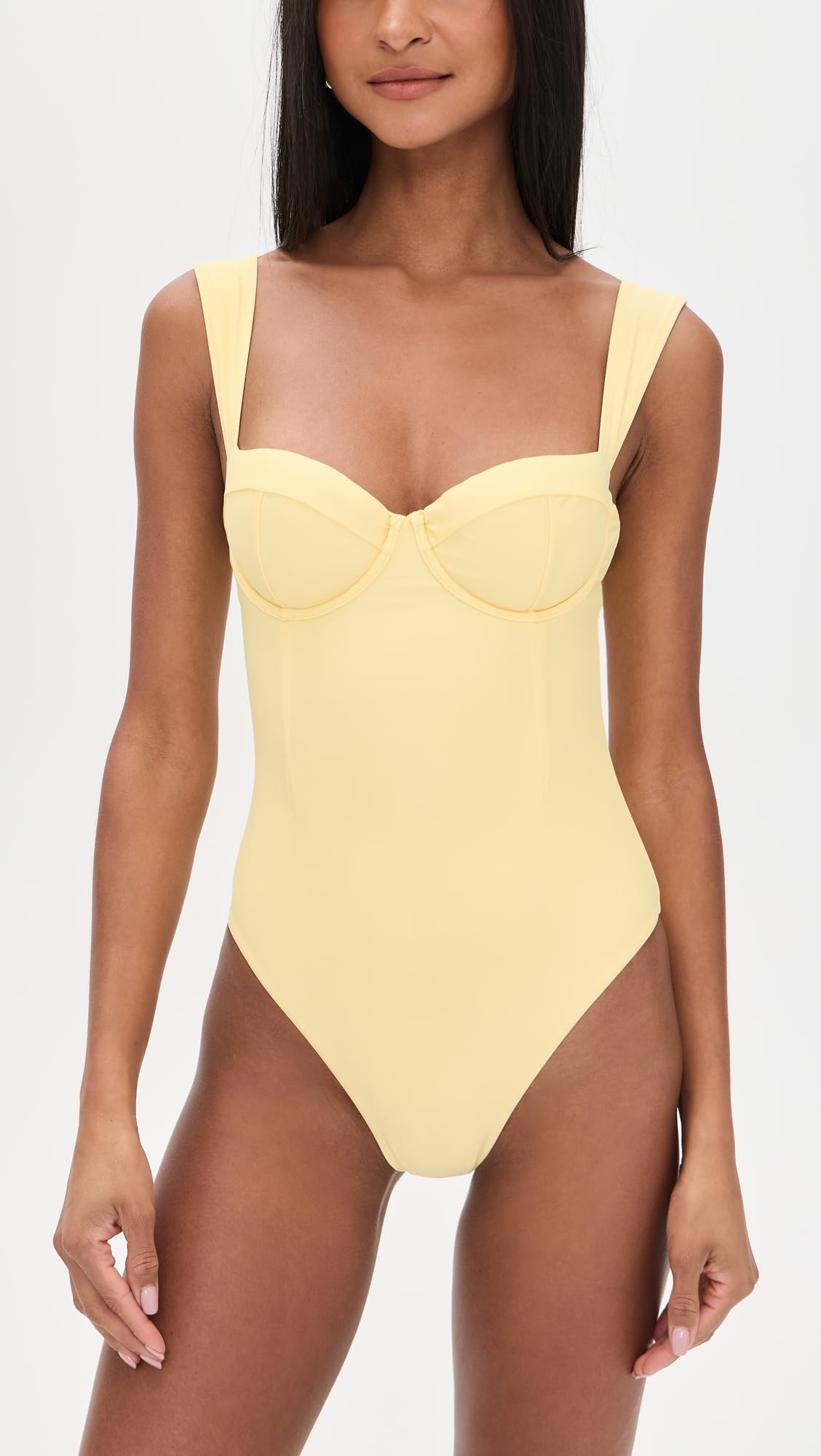 SIMKHAI Women's Kyle Bustier One Piece, Buttercream, M