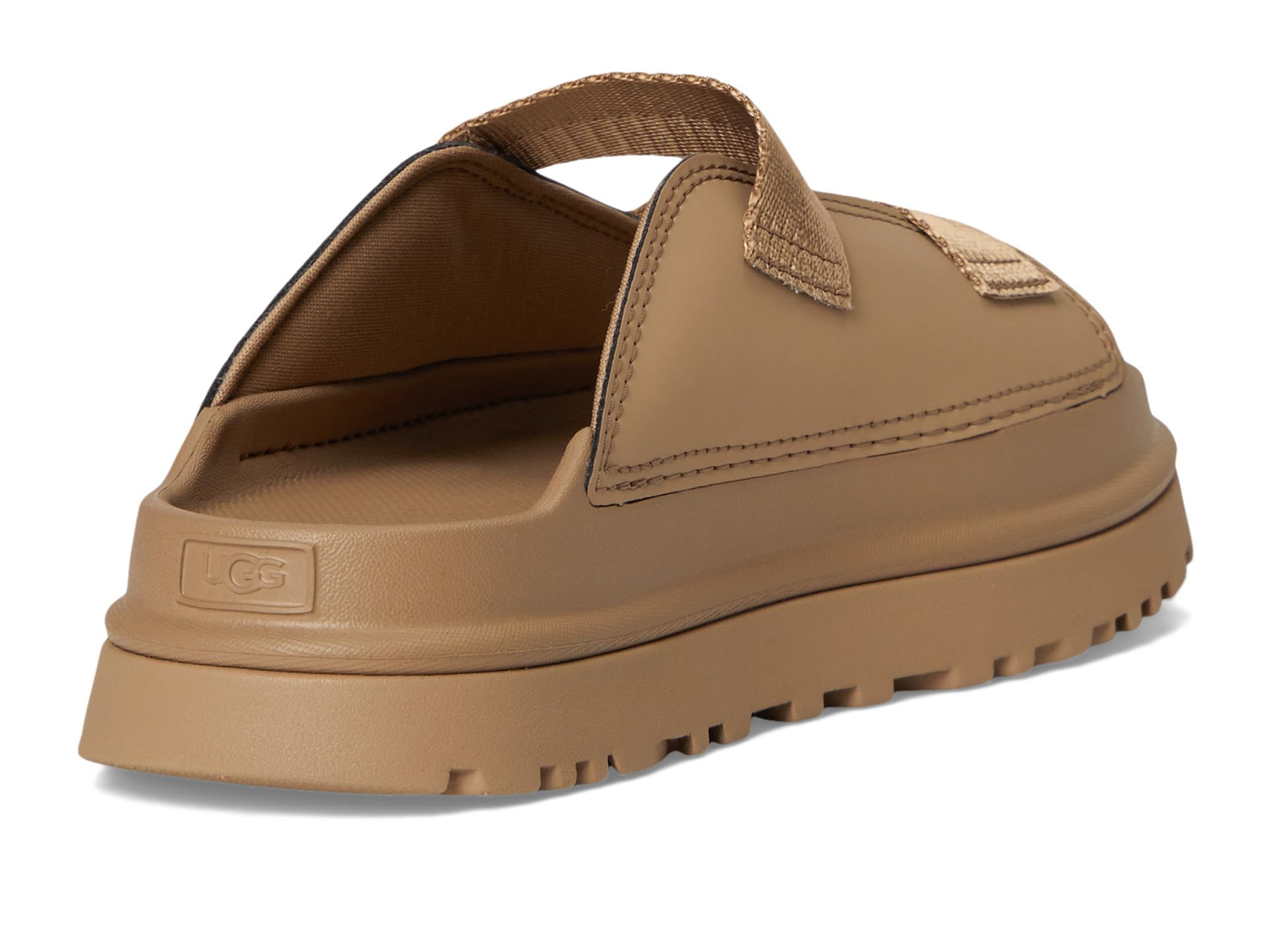 UGG Kids K Goldenglow Slide Sandal, Dark Sand, 6 fits women's 8