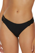BECCA Colette - Women's American Bikini Bottom, Cheeky Coverage, Swimwear Separates for Women, Black, Small