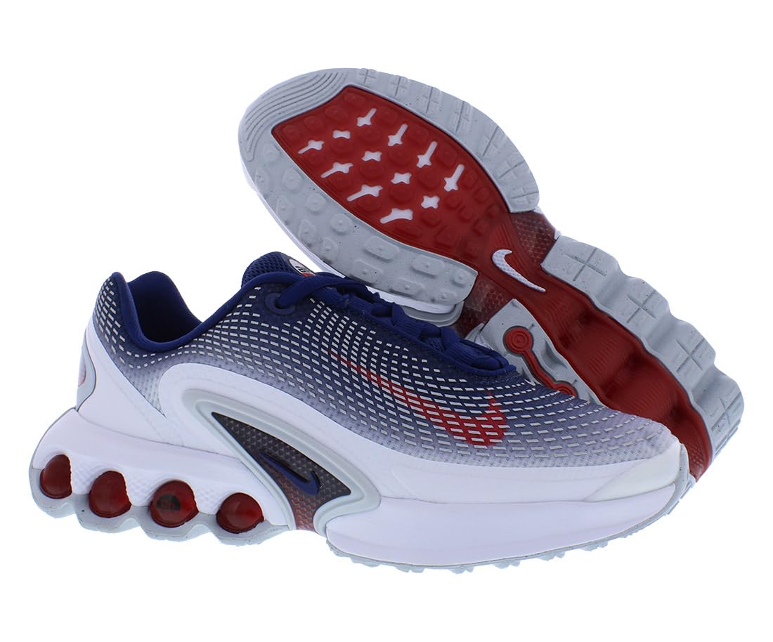 Nike Air Max Dn Big Kids' Shoes (HQ2869-100, White/Blue Void/Blue Void/Sport Red) Size 7