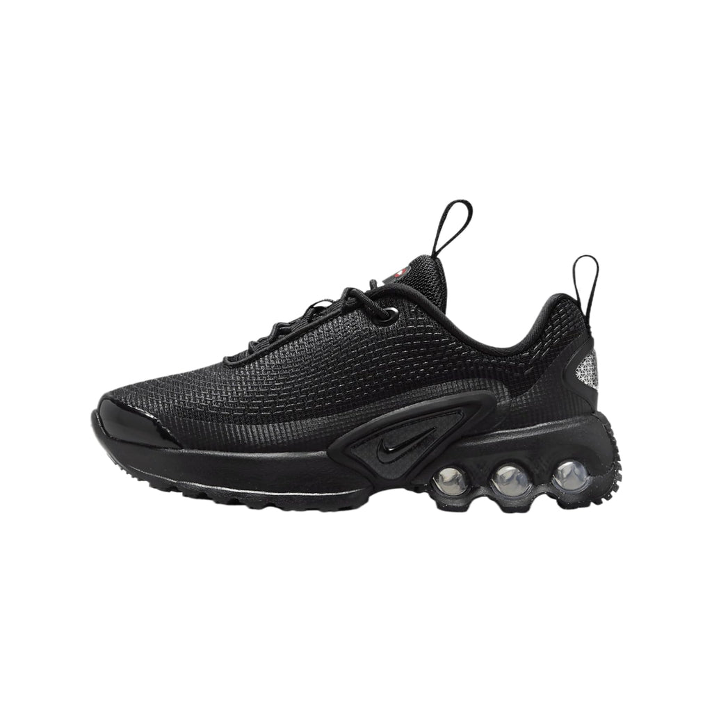Nike Air Max Dn Little Kids' Shoes (FN4453-004, Shown: Black/Black/Metallic Dark Grey/Black) Size 8c, 9c