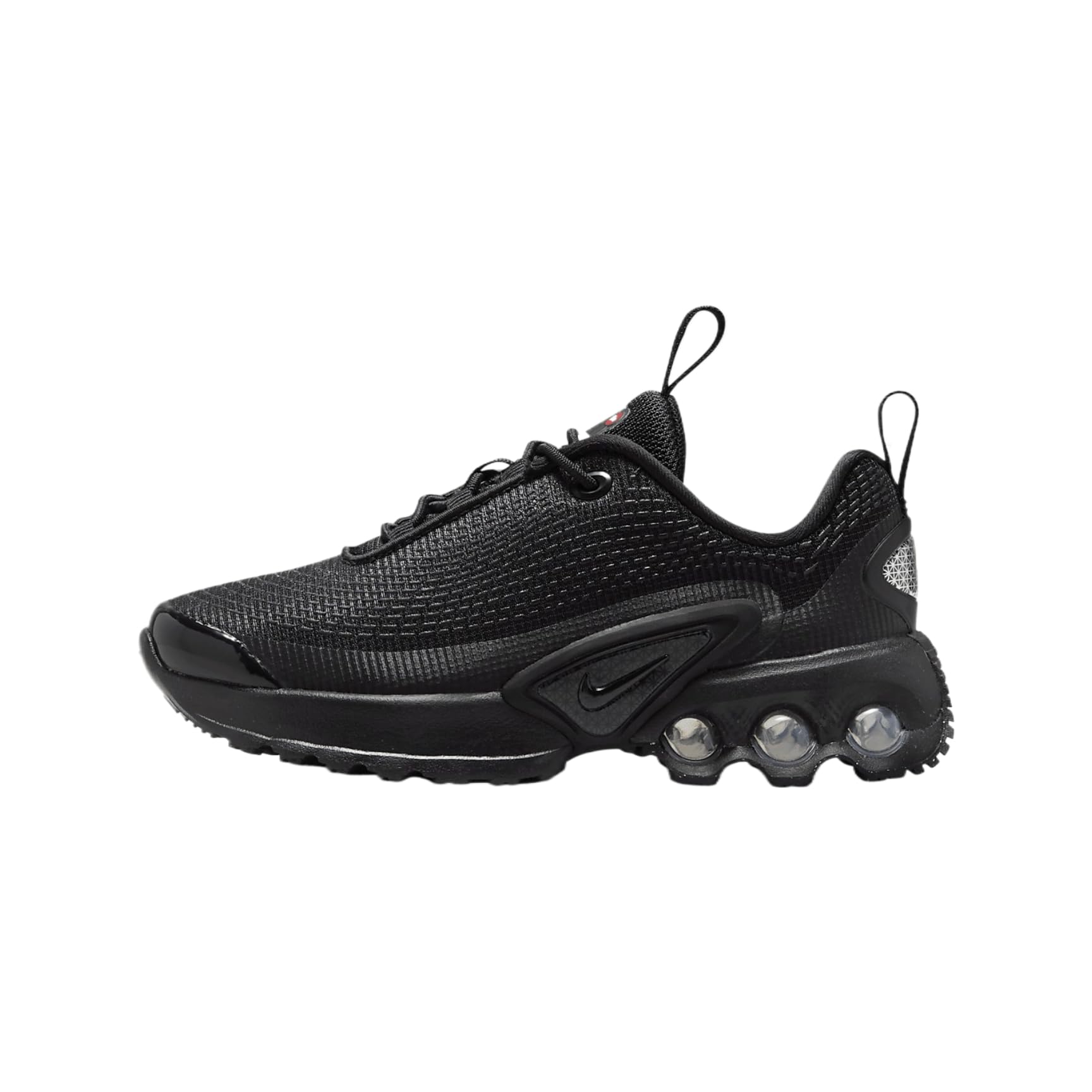 Nike Air Max Dn Little Kids' Shoes (FN4453-004, Shown: Black/Black/Metallic Dark Grey/Black) Size 8c, 9c