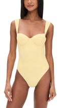 SIMKHAI Women's Kyle Bustier One Piece, Buttercream, M