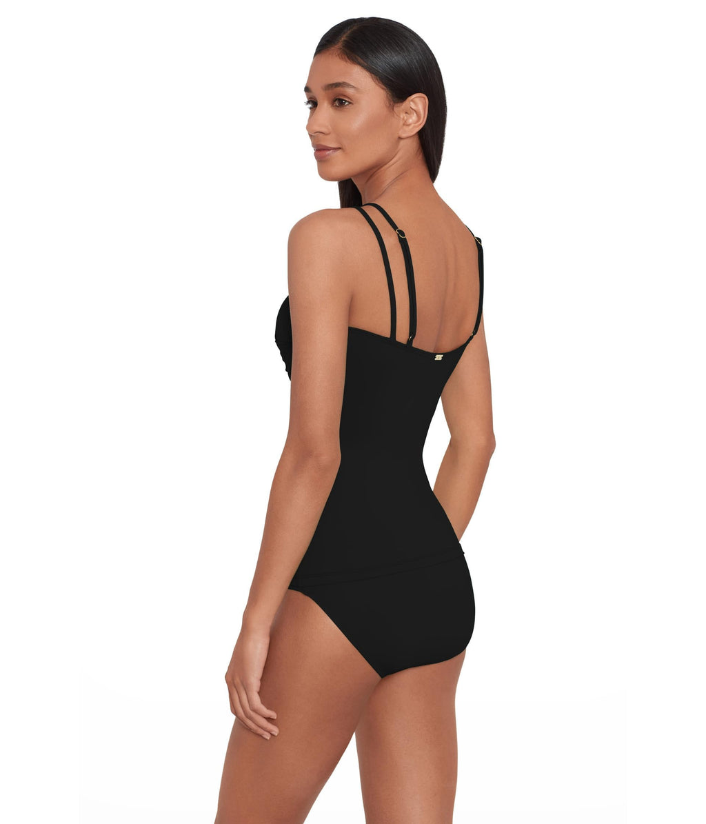 Lauren Ralph Lauren Womens Beach Club Solids Double Strap Twist Underwire Camikini Black 4