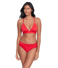 Lauren Ralph Lauren Womens Beach Club Solids Toggle V Neck Bikini Top Red 8