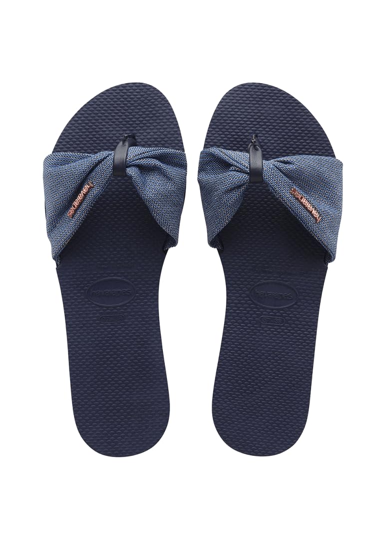 Havaianas Women's You St. Tropez Shine Flip Flop Sandal, Navy Blue,