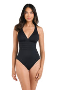 La Blanca Women's Standard Island Goddess Multi Strap Cross Back One Piece Swimsuit, Black