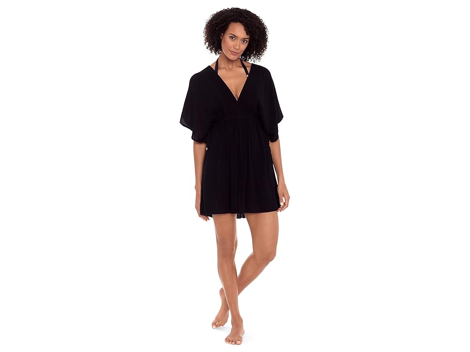 Lauren by Ralph Lauren Crushed Tunic Cover-Up Dress Size XL, xs black