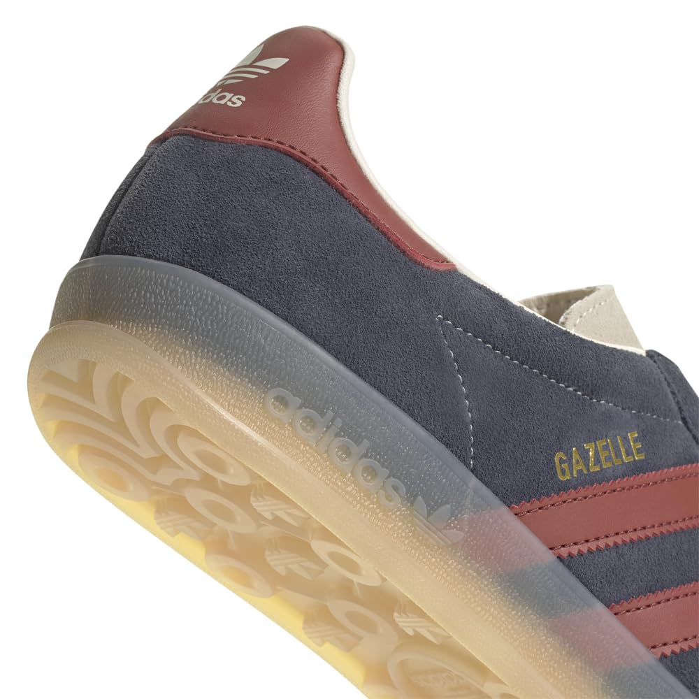 adidas Legink/PRERUB/WONWHI Men's Gazelle Indoor Legend inkPreloved Ruby/Wonder White, Wide