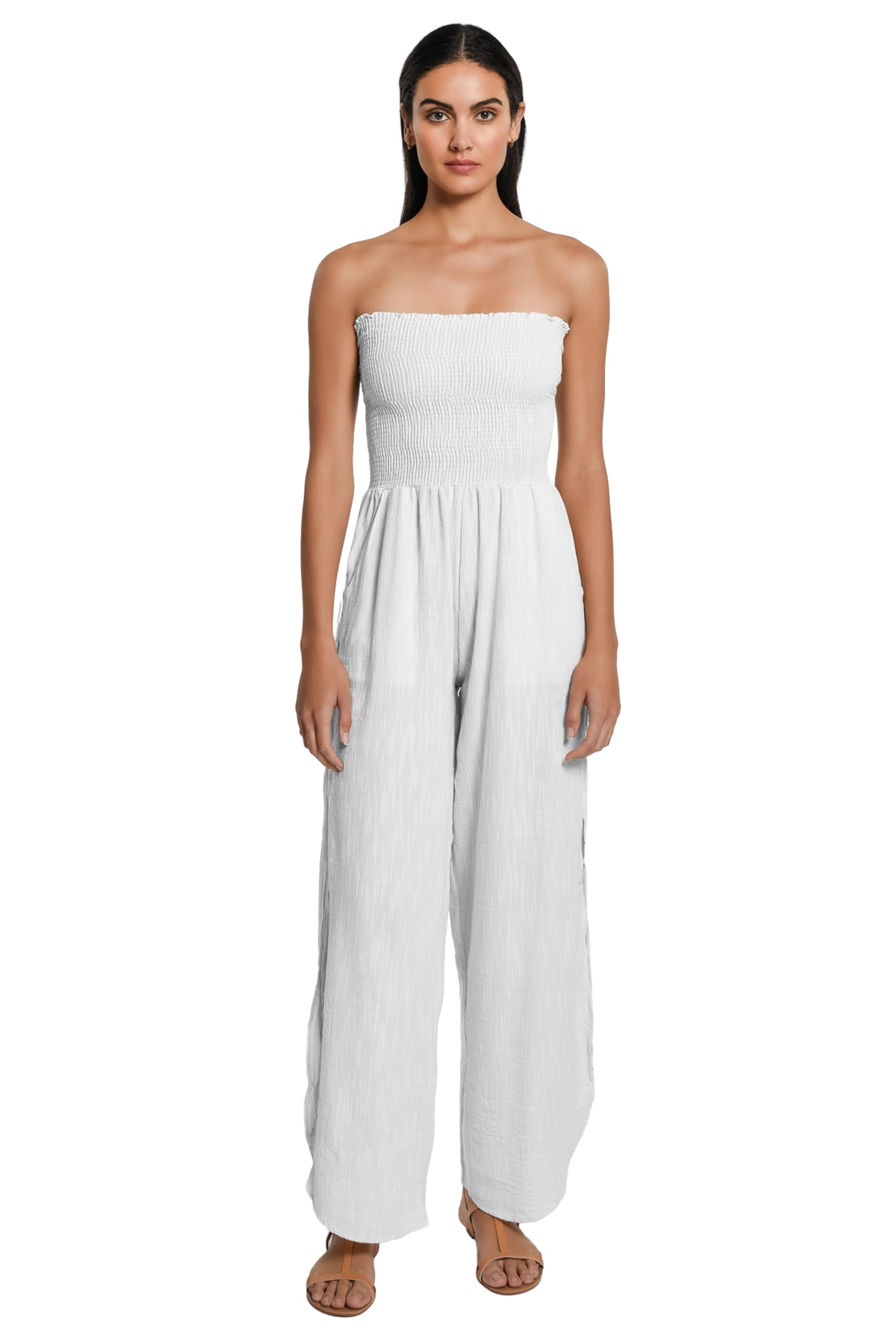 Peixoto Women's Harriet Jumpsuit White Canvas S