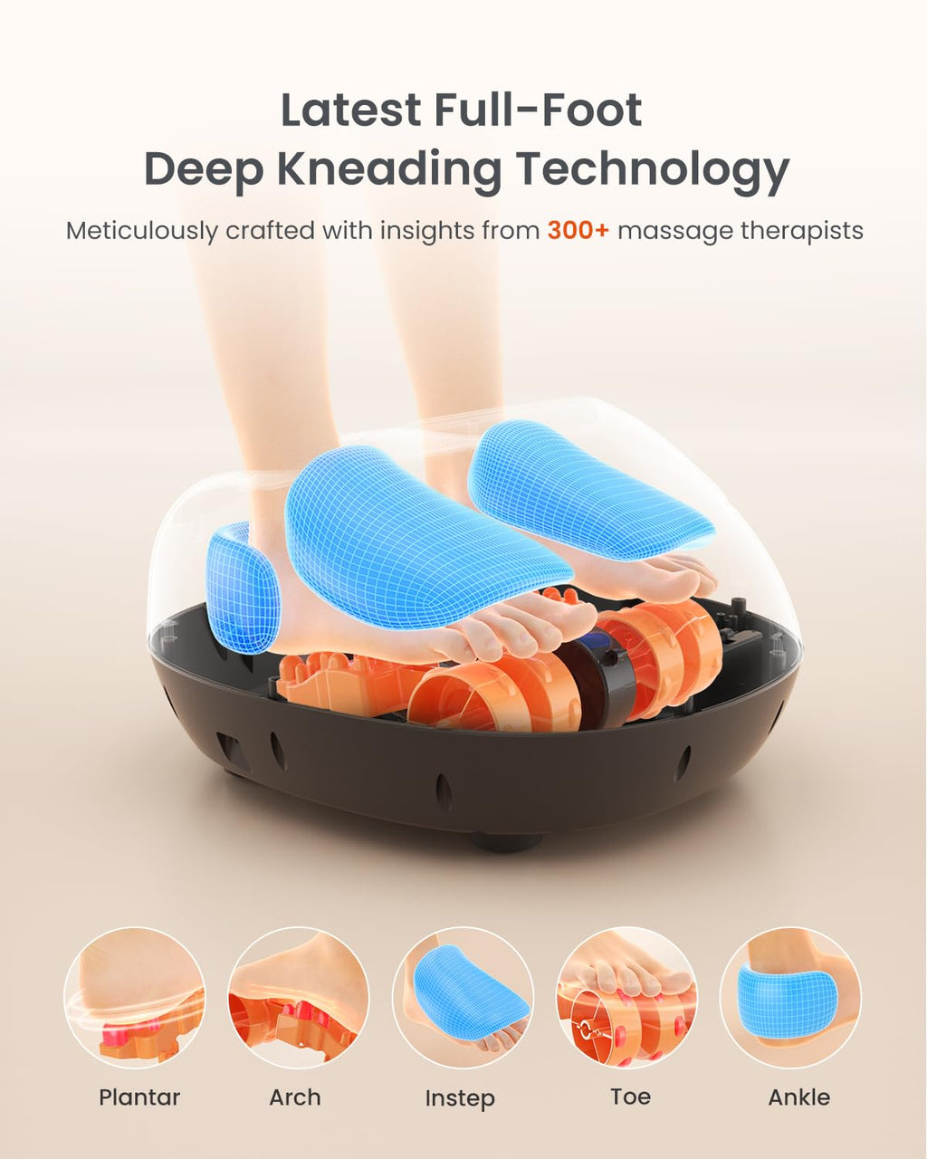 RENPHO Full Foot Massager Machine, 2026 Upgraded Shiatsu Foot Massager with Heat, FSA Eligible HSA Store Eligible, Plantar Fasciitis Massager, Birthday Gifts for Women Mom Men Dad, Fits Up to Size 12