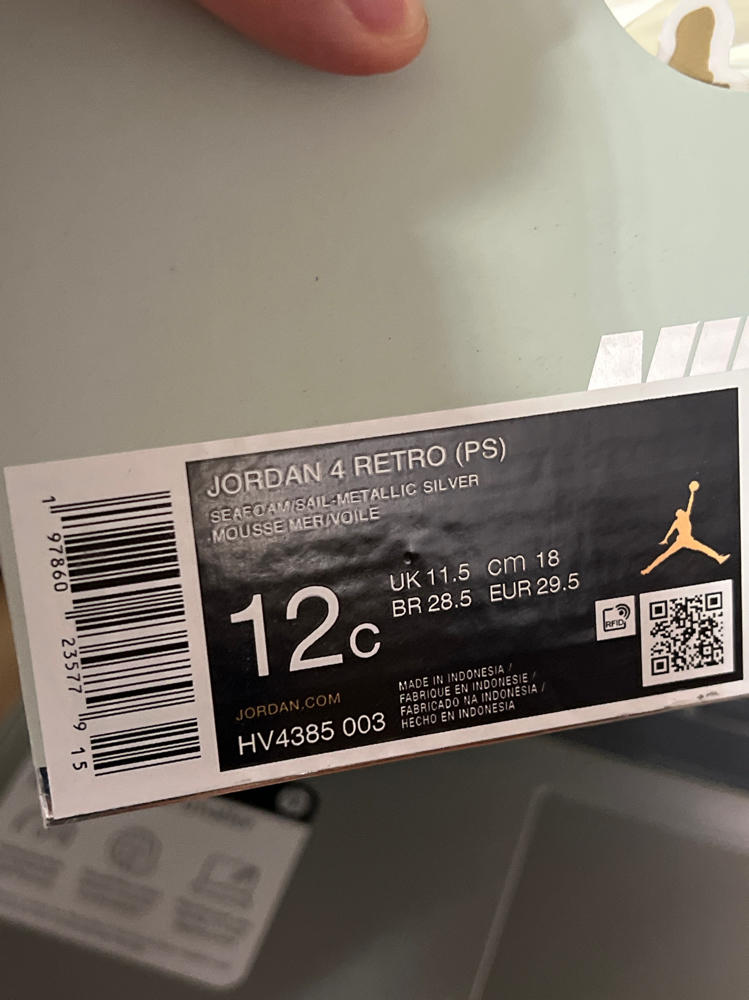 Preschool Jordan 4 Retro 'Sea Foam' -HV4385-003