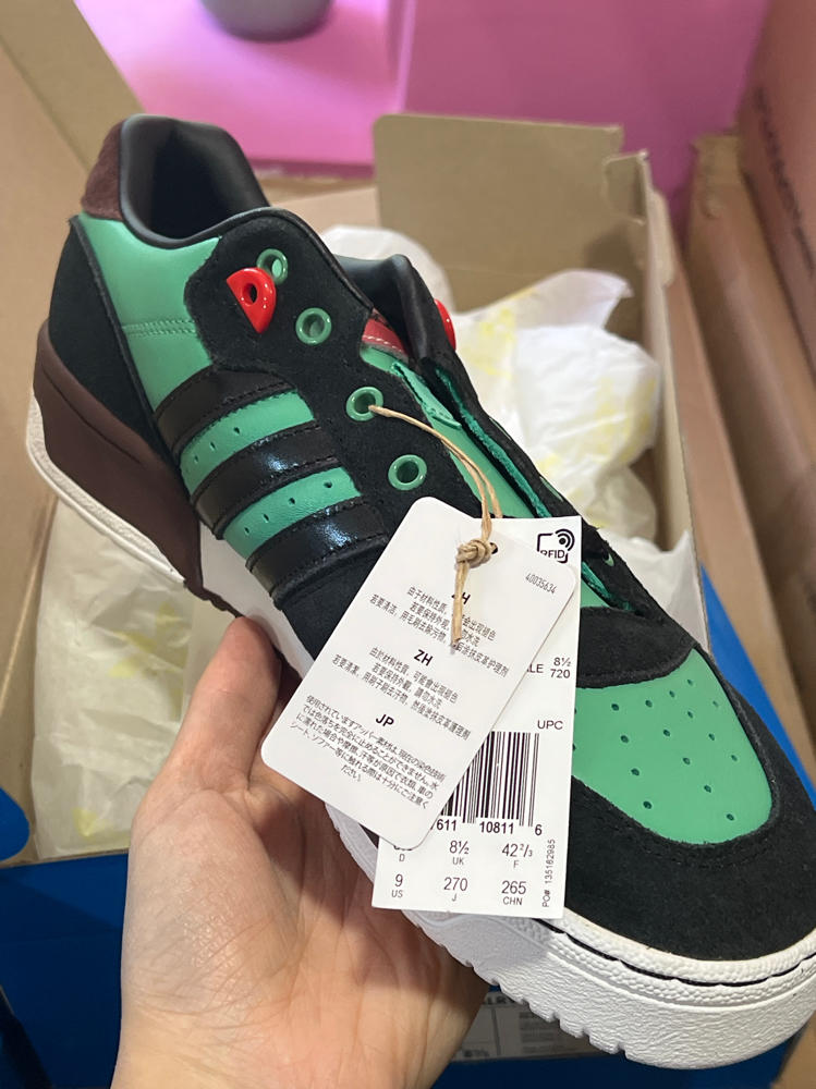 adidas X Demon Slayer Rivalry Low Demon Slayer (Core Black/Green, US Footwear Size System, Adult, Men, Numeric, Medium)