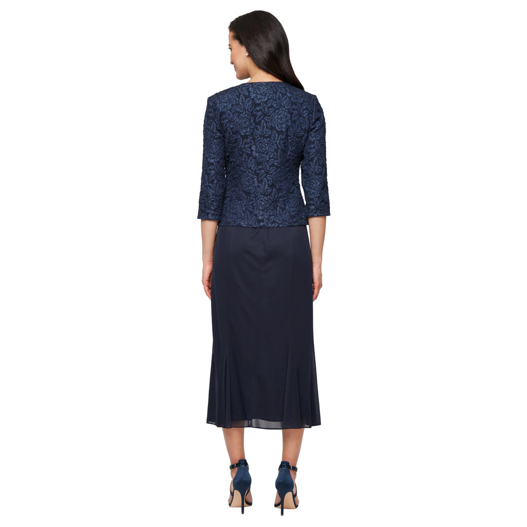 Alex Evenings Women's Tea Length Jacket Dress, Perfect for Weddings, Formal Events