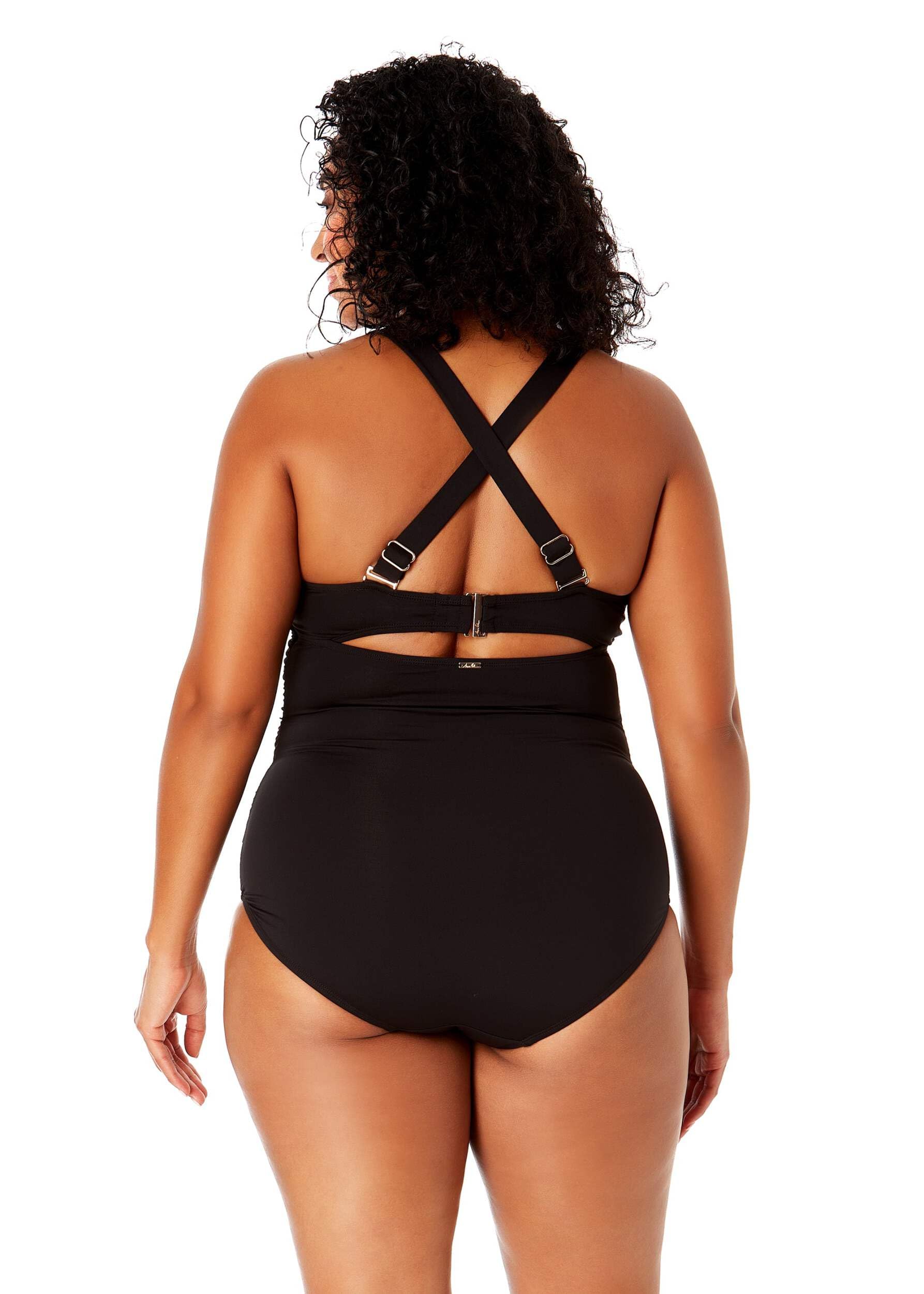 Women's Plus Size Live In Color Underwire Surplice One Piece Swimsuit