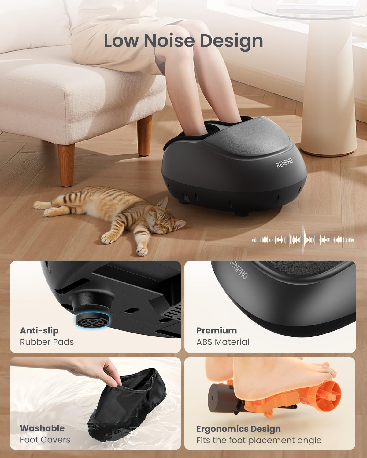 RENPHO Full Foot Massager Machine, 2026 Upgraded Shiatsu Foot Massager with Heat, FSA Eligible HSA Store Eligible, Plantar Fasciitis Massager, Birthday Gifts for Women Mom Men Dad, Fits Up to Size 12