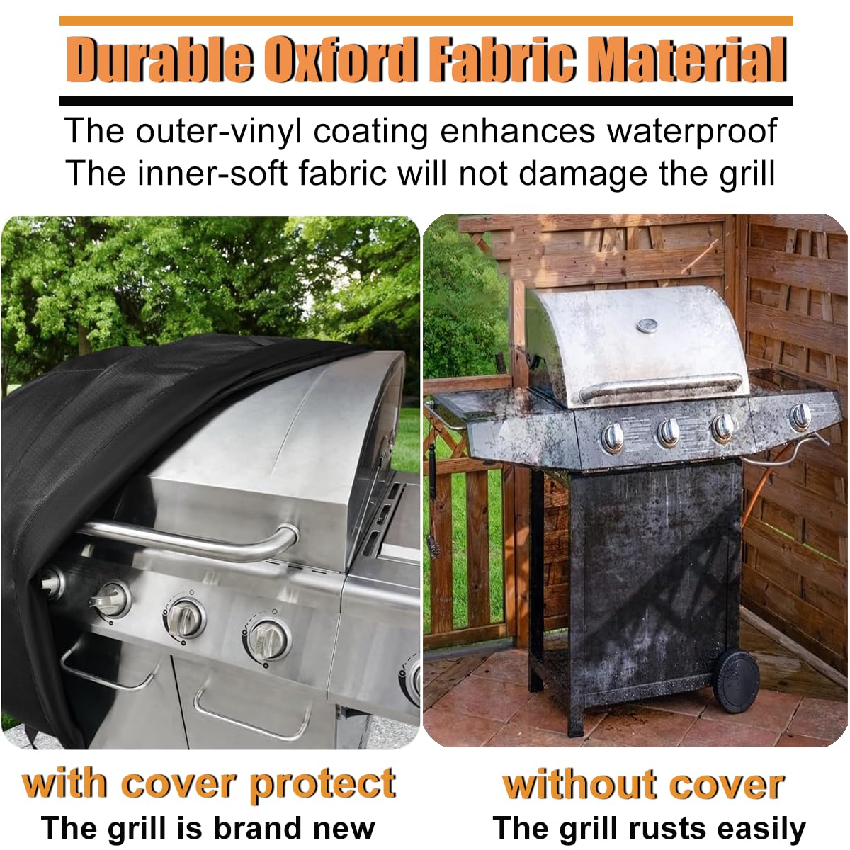 Griddle Cover for Member's Mark and Blackstone 36 inch Gas Griddle, Grill Cover for 4-Burner Outdoor Flat Top, Combo Series, Compatible with Weber, Char-Broil, Nexgrill, 75 * 28 * 46 in Extra Large