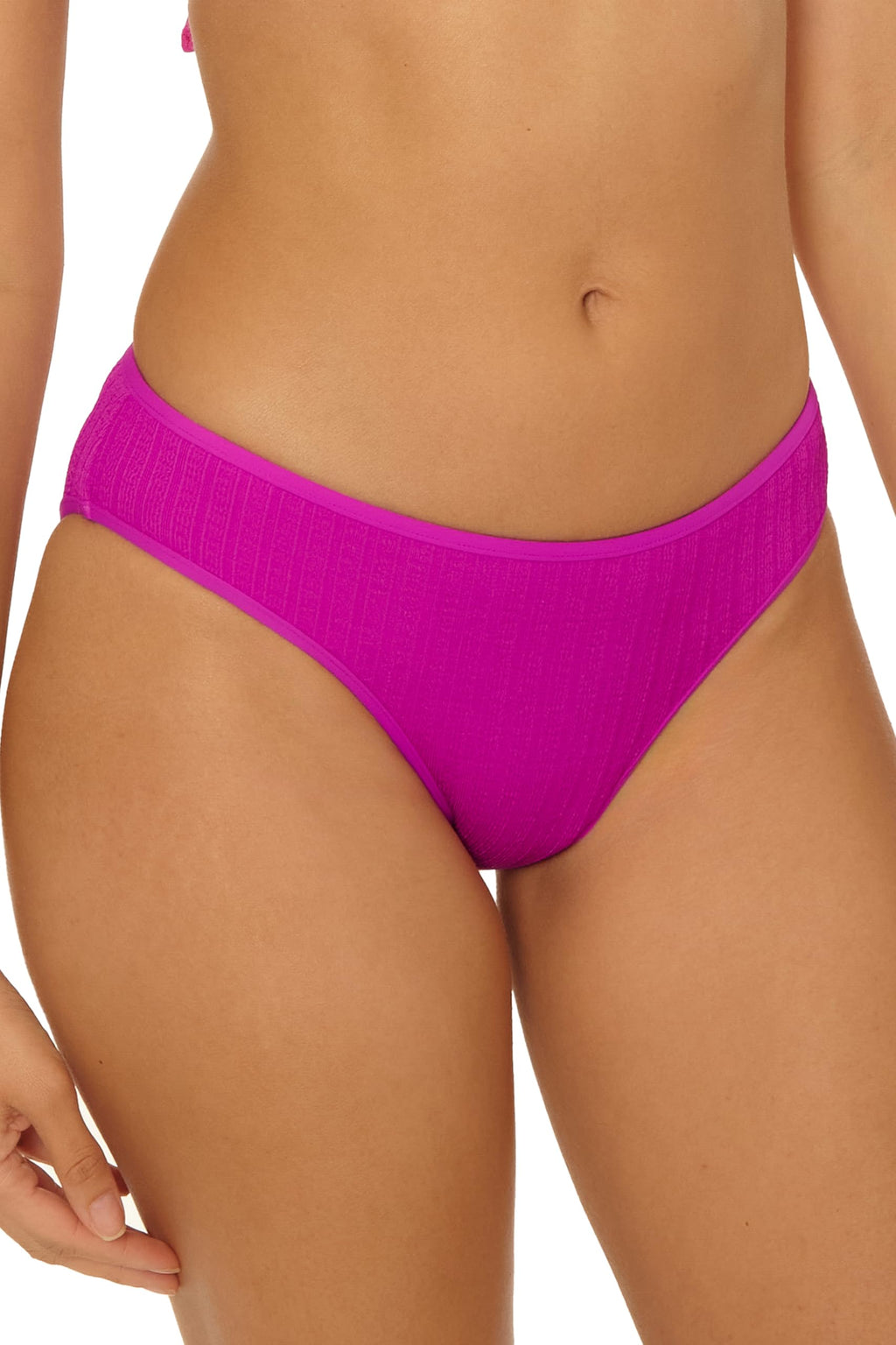 BECCA Crinkle Crush - Women's Hipster Bikini Bottom, Cheeky Coverage, Swimwear Separates for Women, Hibiscus, X-Small