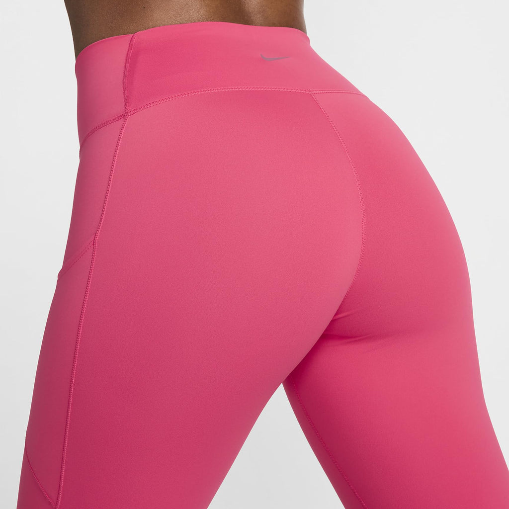 Nike One Women's High-Waisted 7/8 Leggings with Pockets (FN3241-629, Aster Pink/Black) Size Large