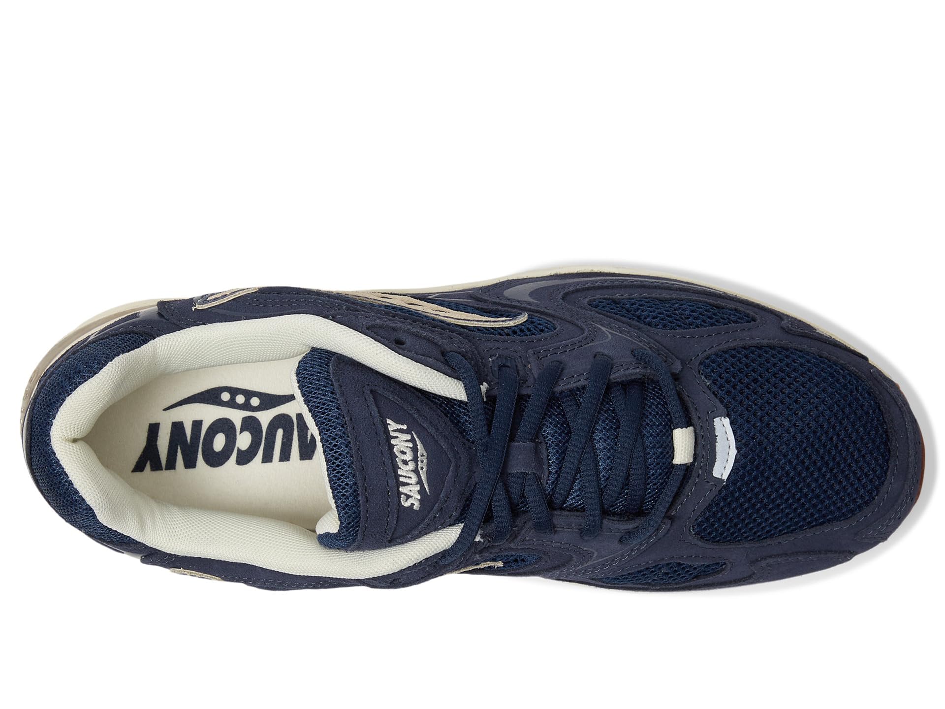 Saucony Men's Grid Jazz 9 sneakers in navy and off white new