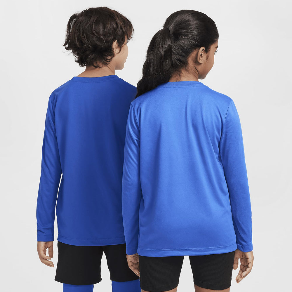 Nike Legend Big Kids' Dri-FIT Long-Sleeve T-Shirt (Game Royal, FZ5192-480) Size Large