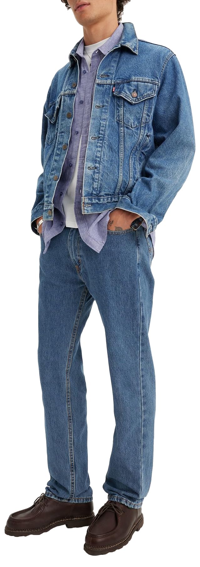 Levi's Men's 505 Regular Fit Jeans (Also Available in Big & Tall), Medium Stonewash, 33W x 32L