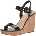 Marc Fisher Women's Lukey Wedge Sandal, Black 001, 9.5, 9, 10.5